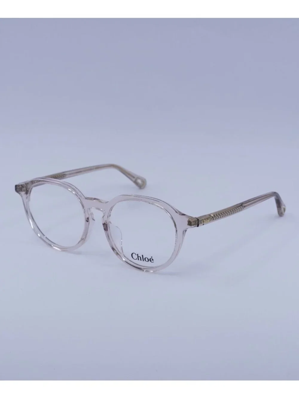Chloe CH0012OA 001 Eyeglasses Transparent Pink 50mm Round Frame